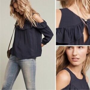 Anthropology blouse ruffles size 10 like new